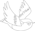 Imagem de um passarinho desenhado